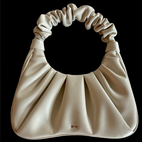 JW Pei NWOT Gabbi Ruched Faux Leather Hobo in Ivory. - Picture 1 of 4